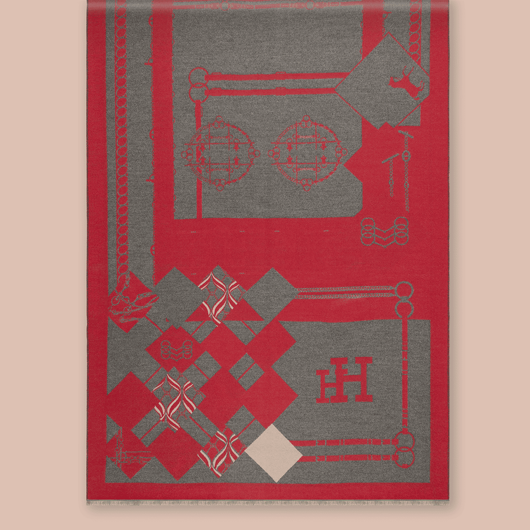 Pashmina elegante diseño ecuestre