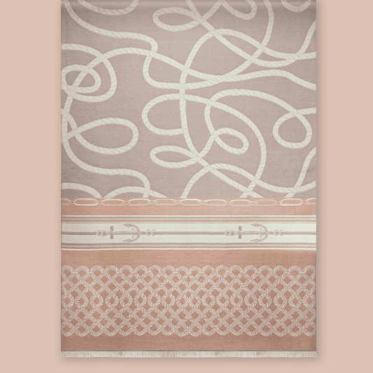 Pashmina elegante diseño ecuestre