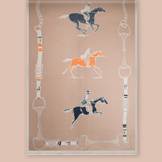 Pashmina elegante diseño ecuestre