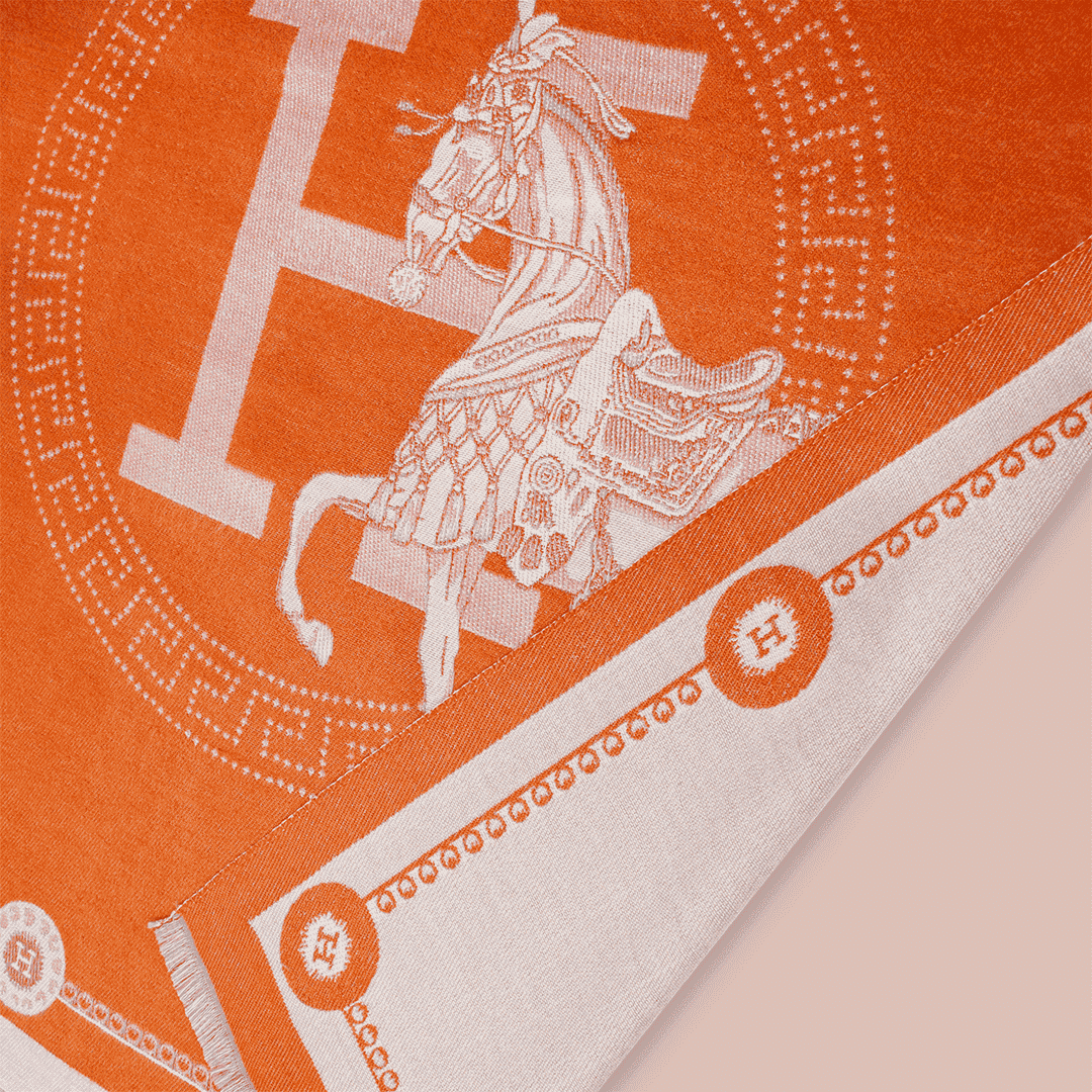 Pashmina elegante diseño ecuestre