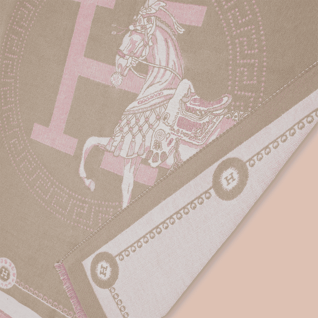 Pashmina elegante diseño ecuestre