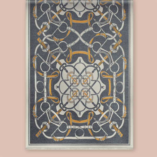 Pashmina elegante diseño ecuestre