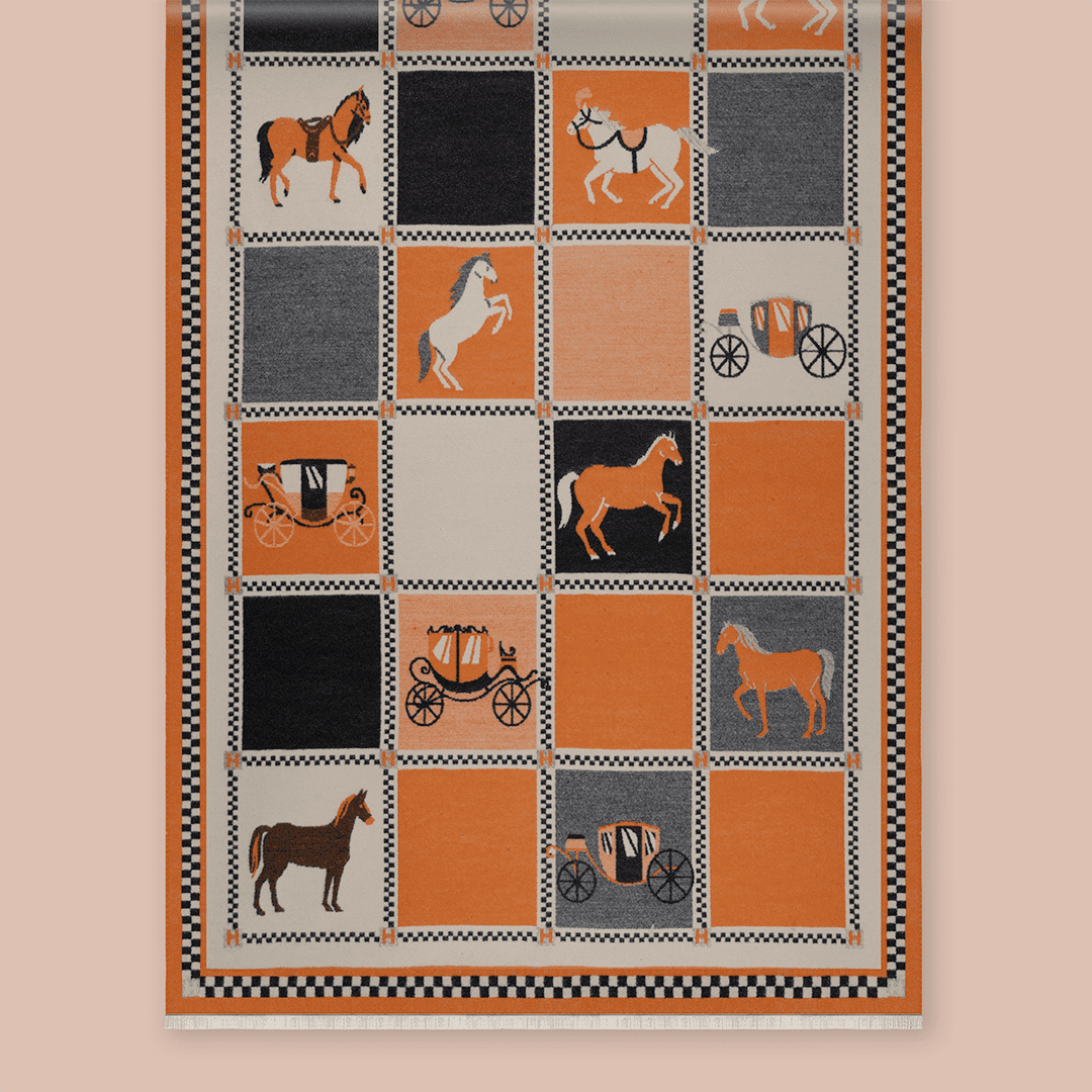 Pashmina elegante diseño ecuestre