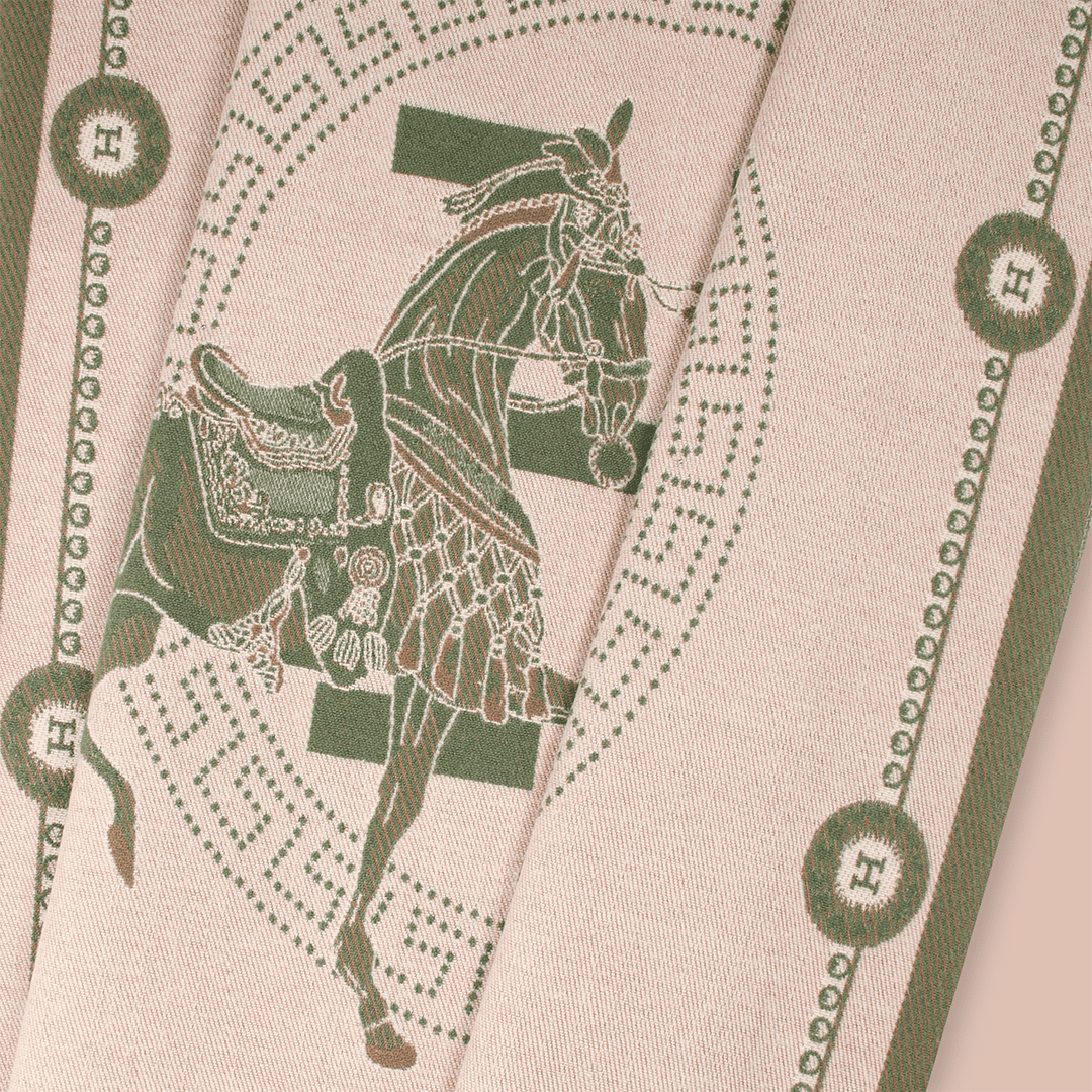 Pashmina elegante diseño ecuestre