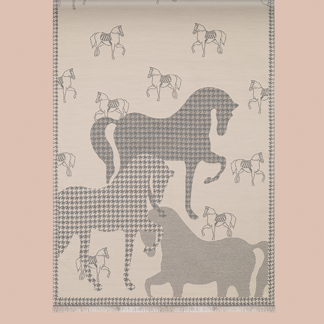 Pashmina elegante diseño ecuestre
