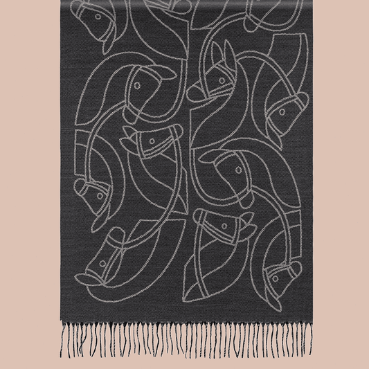Pashmina elegante diseño ecuestre