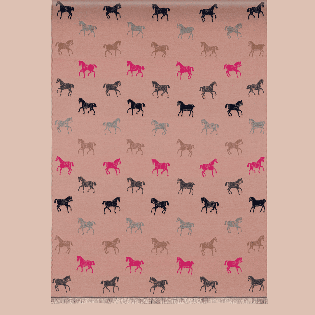 Pashmina elegante diseño ecuestre