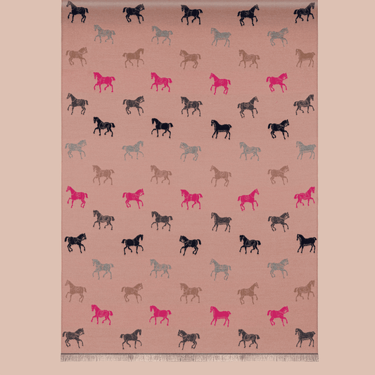 Pashmina elegante diseño ecuestre