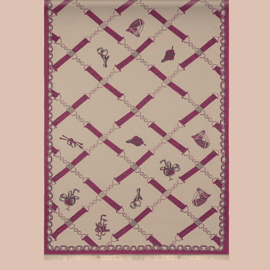 Pashmina elegante diseño ecuestre