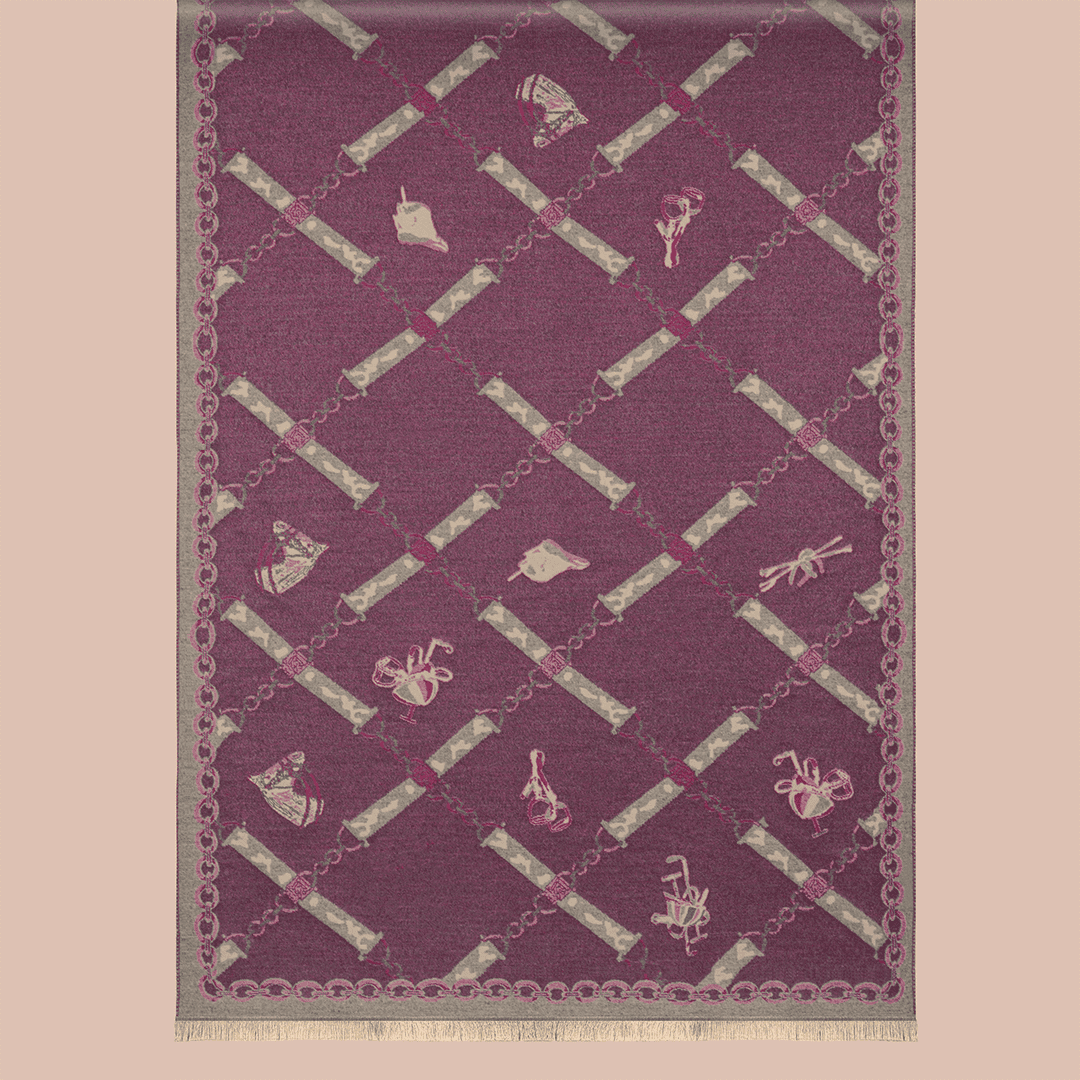 Pashmina elegante diseño ecuestre