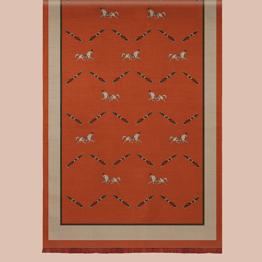 Pashmina elegante diseño ecuestre