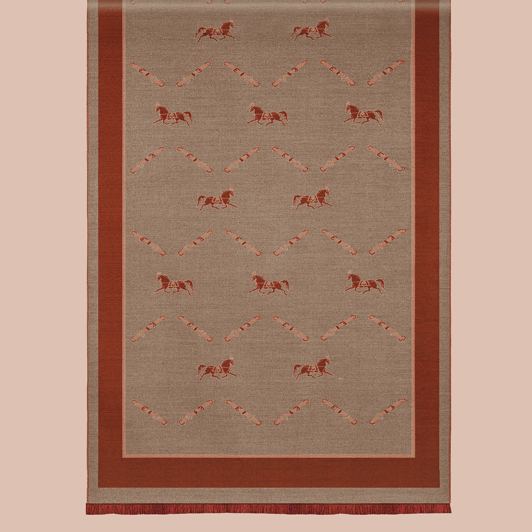 Pashmina elegante diseño ecuestre