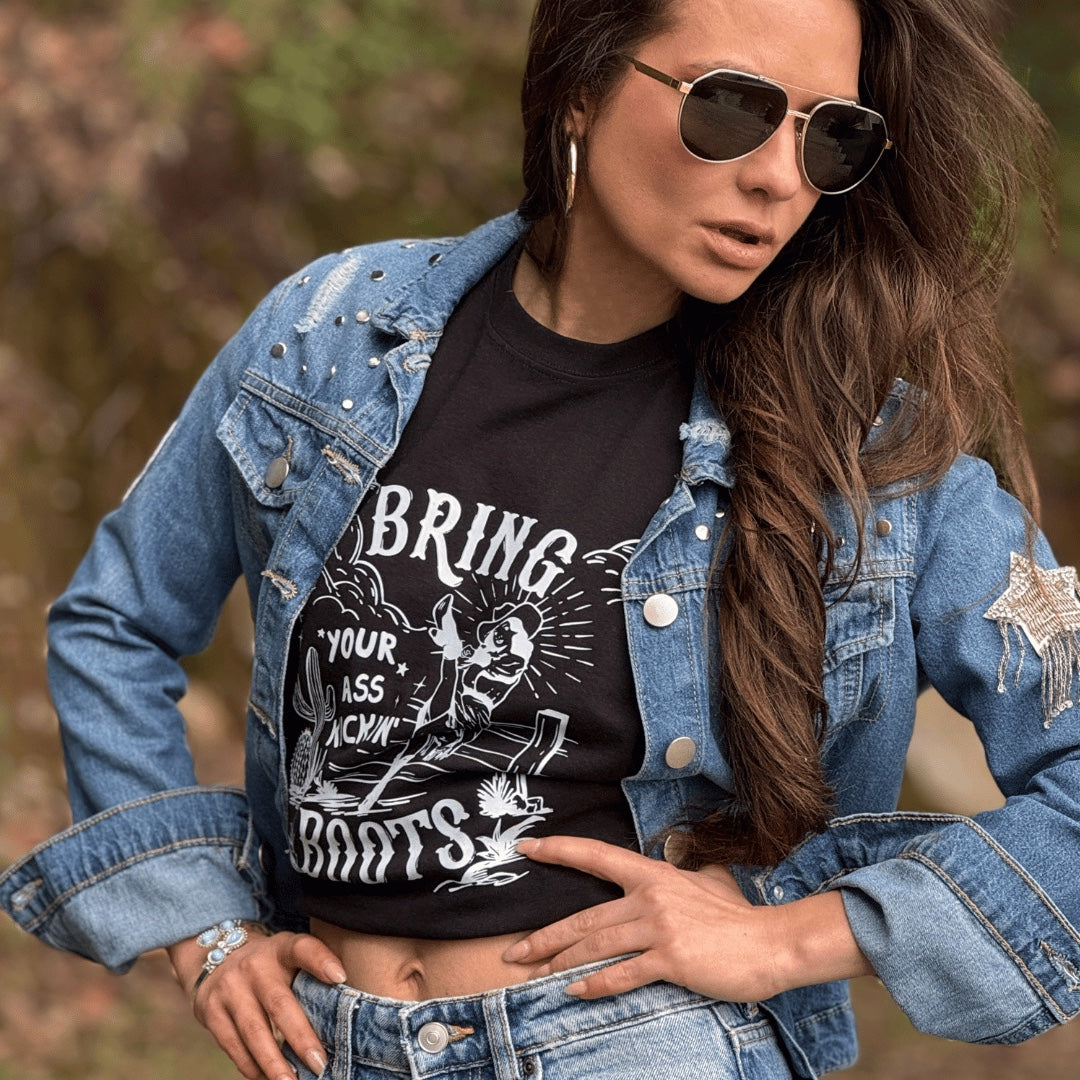 Playera estampado ecuestre