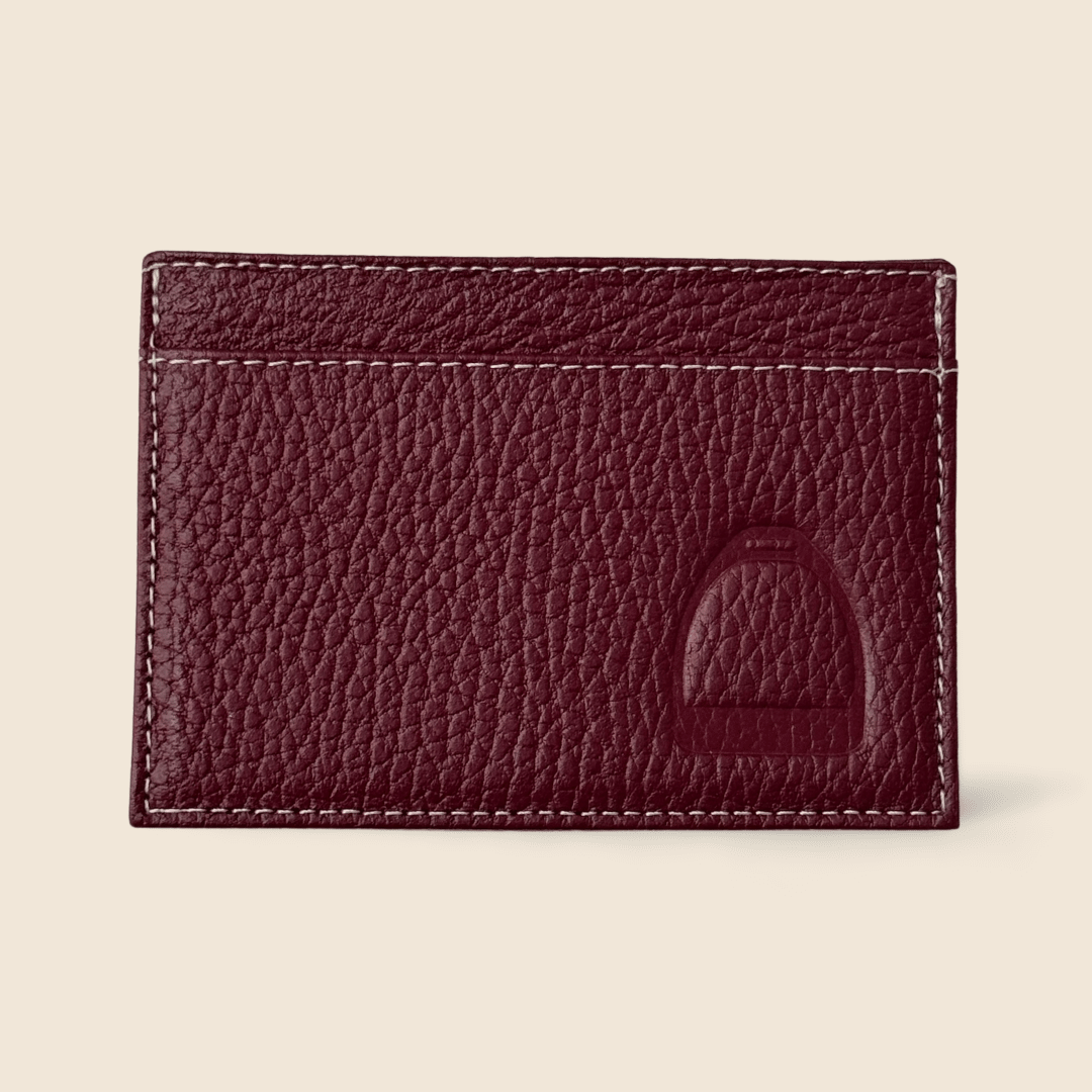 Tarjetero de piel diseño ecuestre 