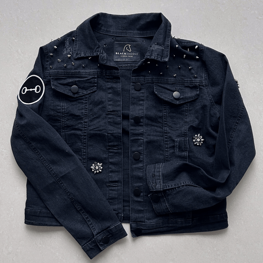 Chamarra black denim Heart